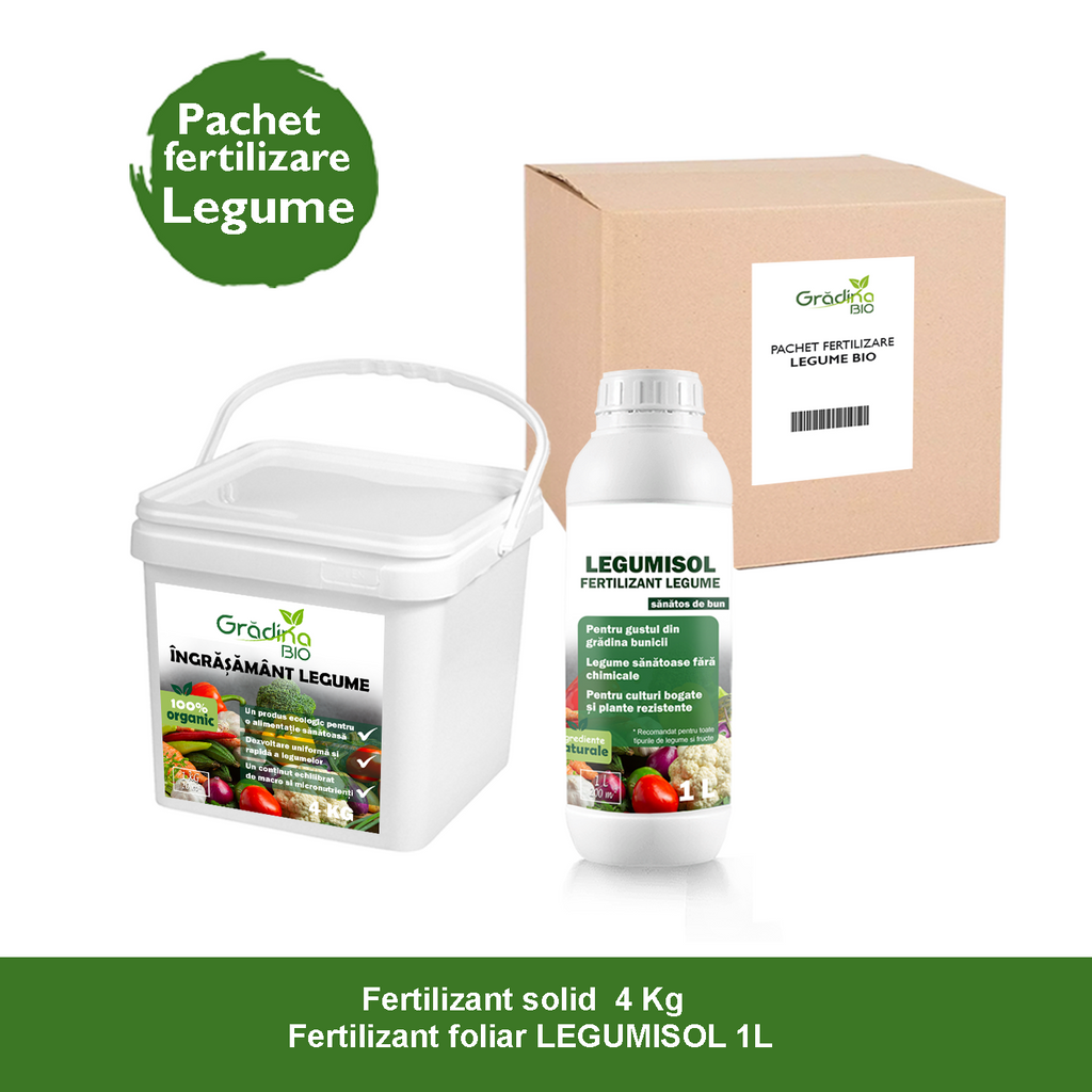 Pachet de Fertilizare pentru Legume Gradina BIO – Solid + Foliar