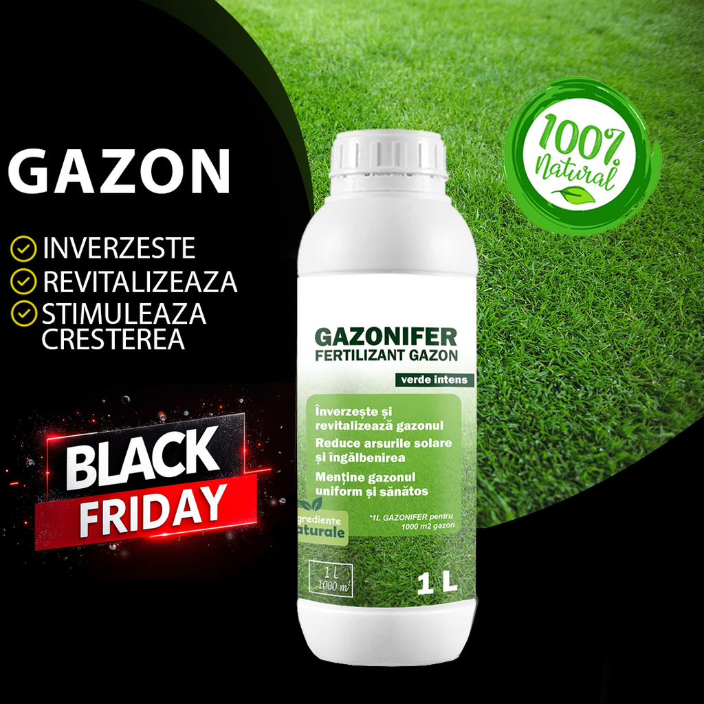 GAZONIFER – Fertilizant natural pentru Gazon, Verde Intens | 1 L