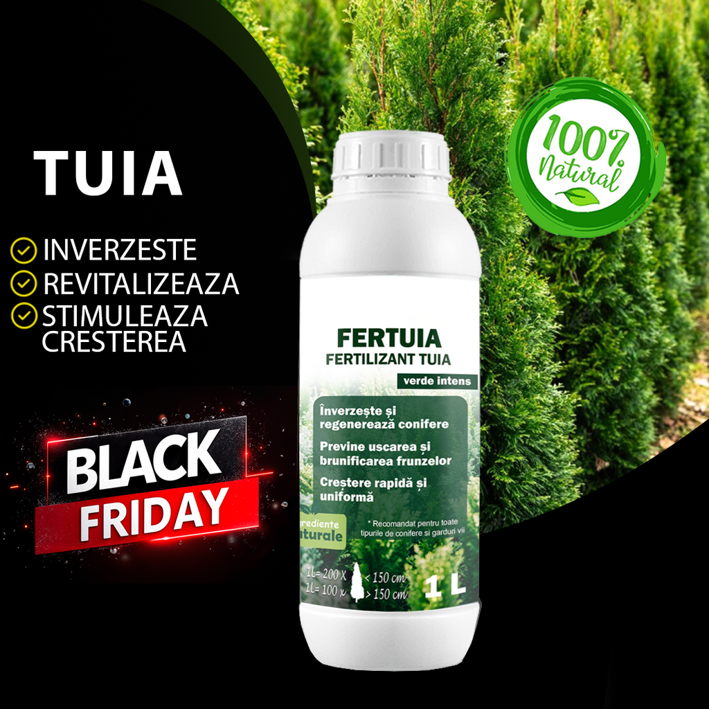 FERTUIA – Fertilizant natural pentru Tuia, Verde Intens | 1 L