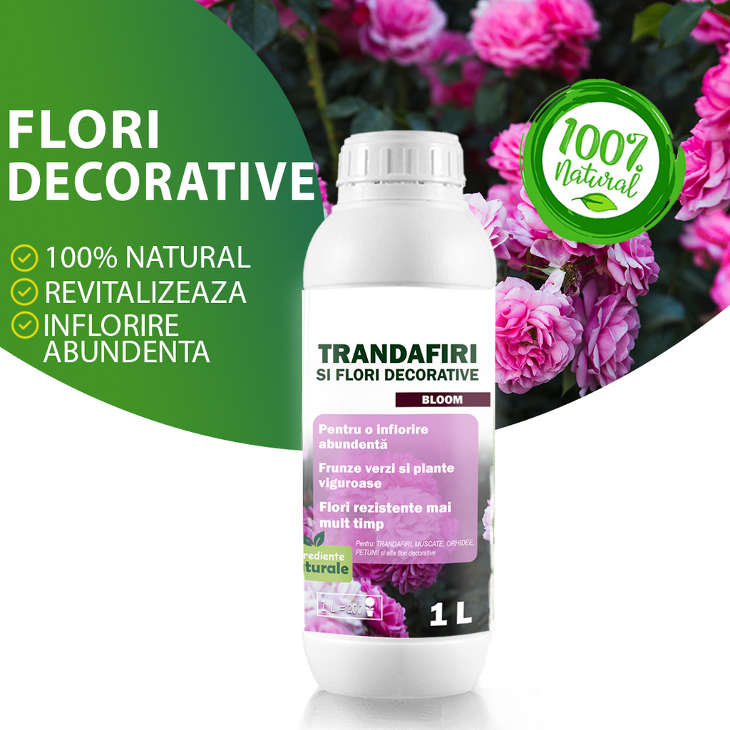 Fertilizant natural pentru TRANDAFIRI si Flori decorative , Gradina Bio | 1 L