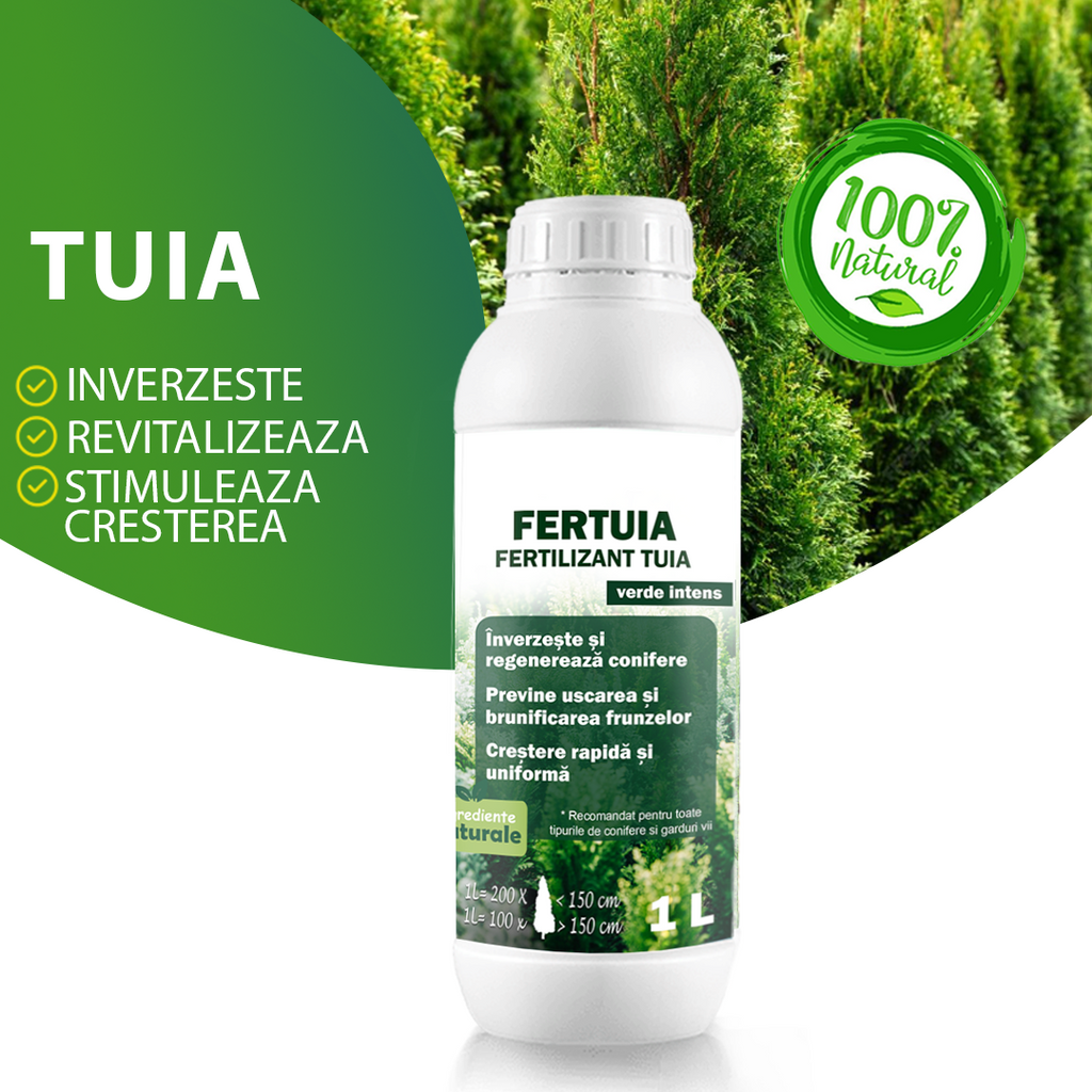 FERTUIA – Fertilizant natural pentru Tuia, Verde Intens | 1 L